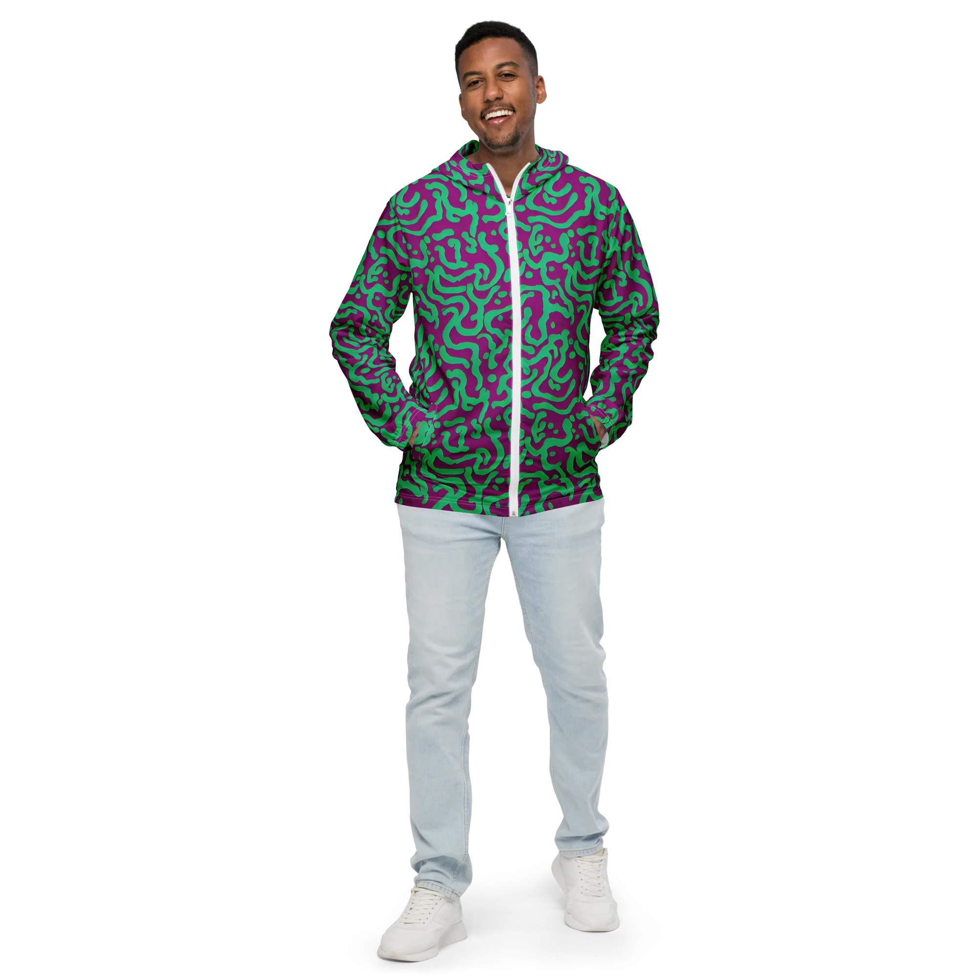 Ultraviolet Drift on Men's Windbreaker — Front