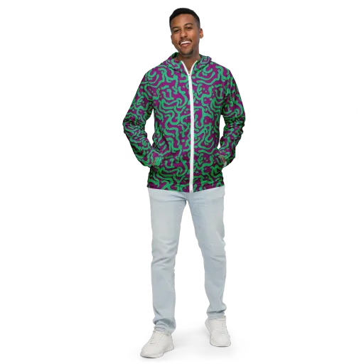 Ultraviolet Drift on a Men's Windbreaker