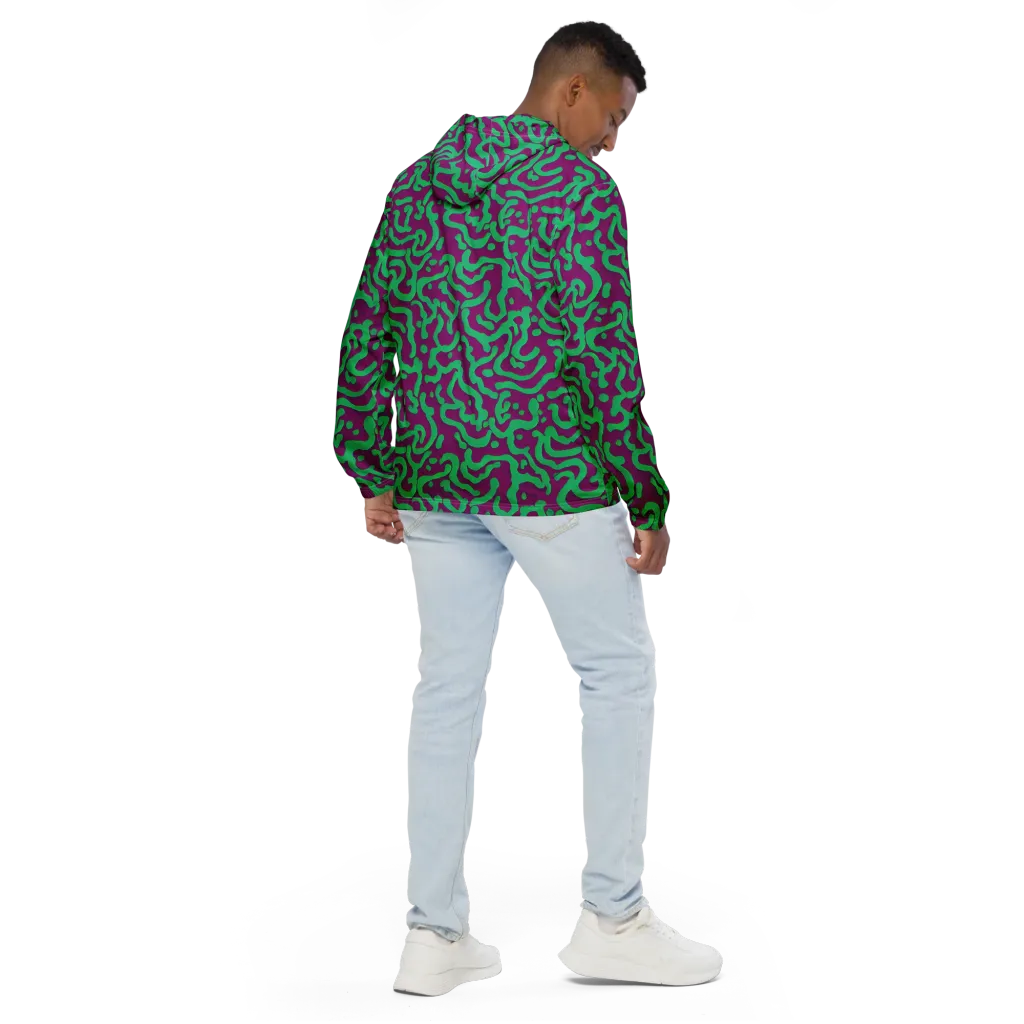 Ultraviolet Drift on Men's Windbreaker — Back