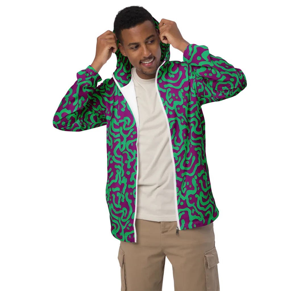 Ultraviolet Drift on Men's Windbreaker — Front