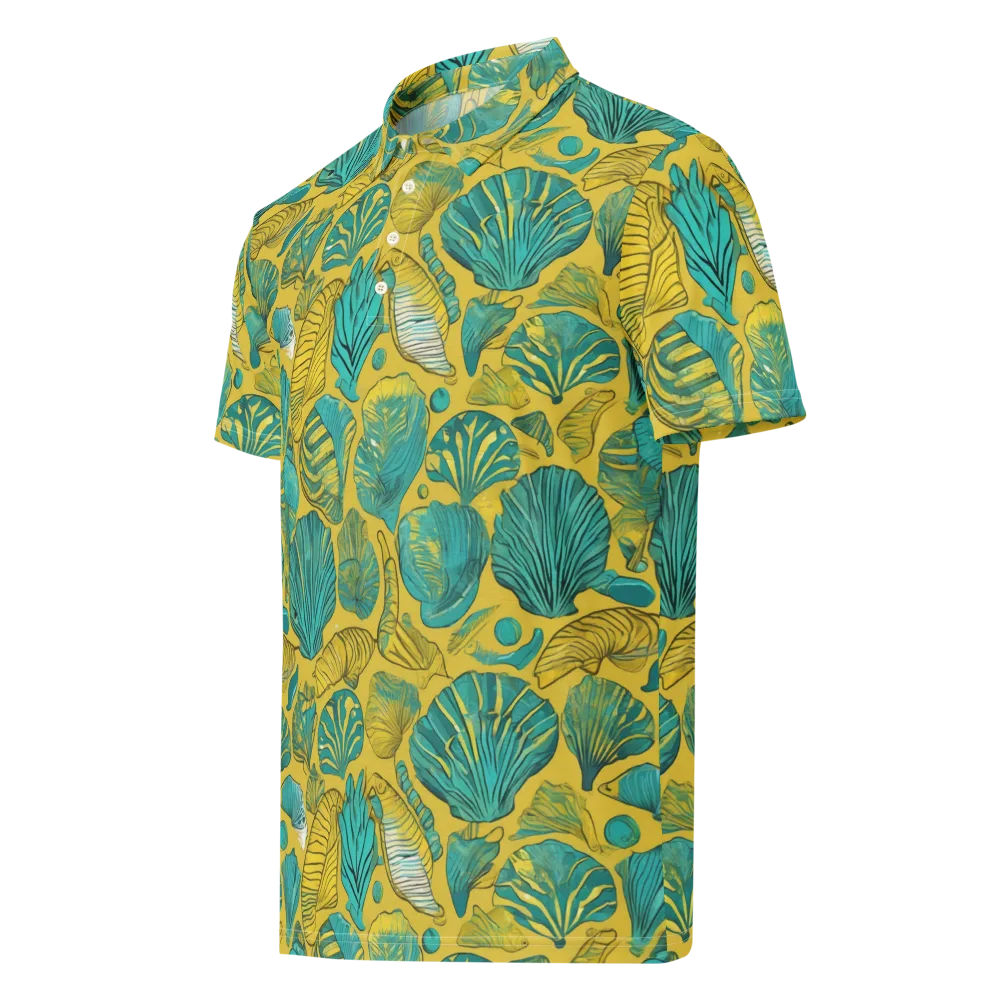 Tropical Tidal on Men's Slim Fit Polo Shirt — Left Front