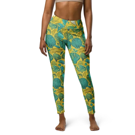 Tropical Tidal on a Yoga Leggings