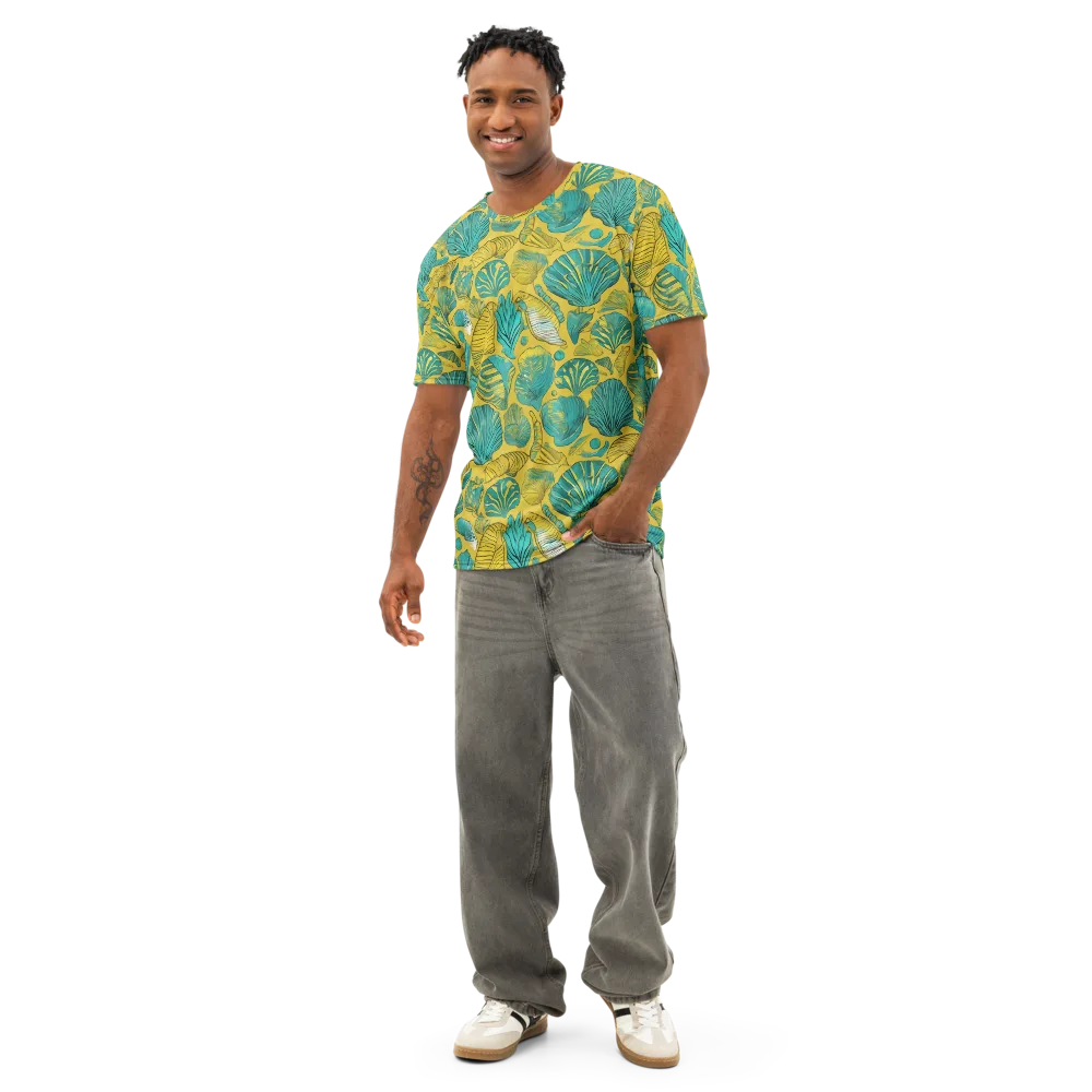 Tropical Tidal on Men's Cotton Crew Neck T-Shirt — Front