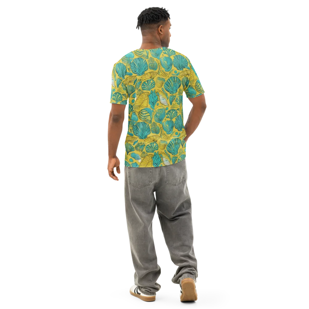 Tropical Tidal on Men's Cotton Crew Neck T-Shirt — Back