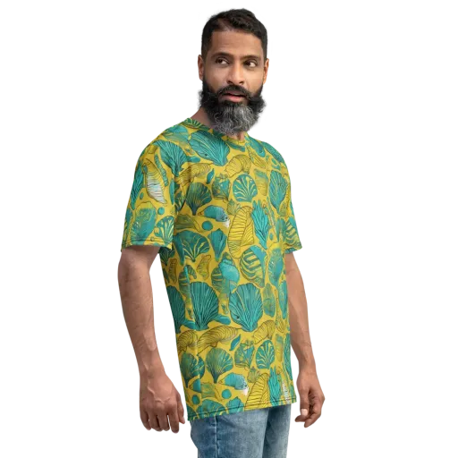 Tropical Tidal on a Men's Crew Neck T-Shirt