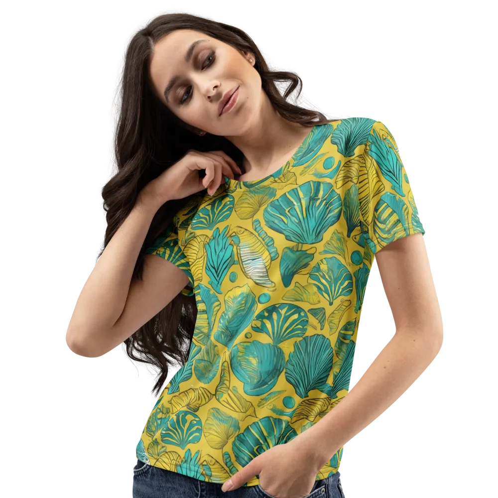 Tropical Tidal on Women's Crew Neck T-Shirt — Left Front