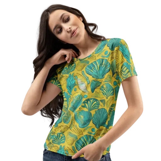Tropical Tidal on a Women's Crew Neck T-Shirt