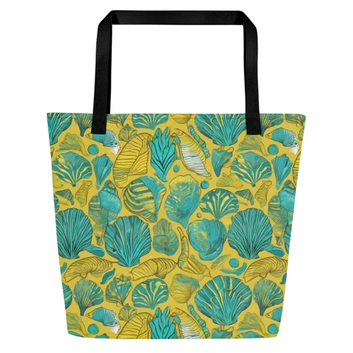Tropical Tidal on a Large Tote Bag W/ Pocket