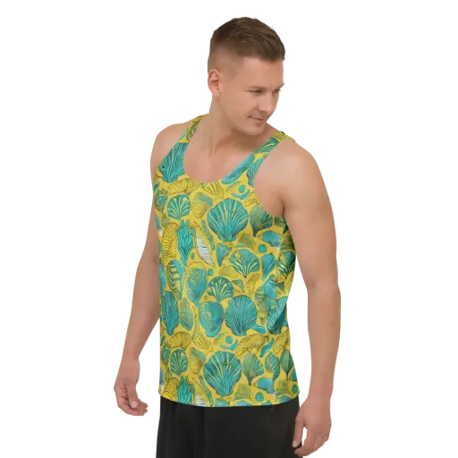 Tropical Tidal on a Men's Tank Top