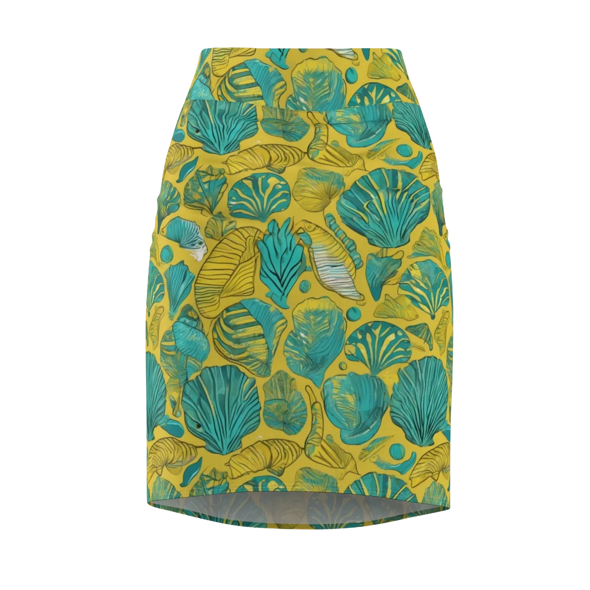 Tropical Tidal on Pencil Skirt — Front