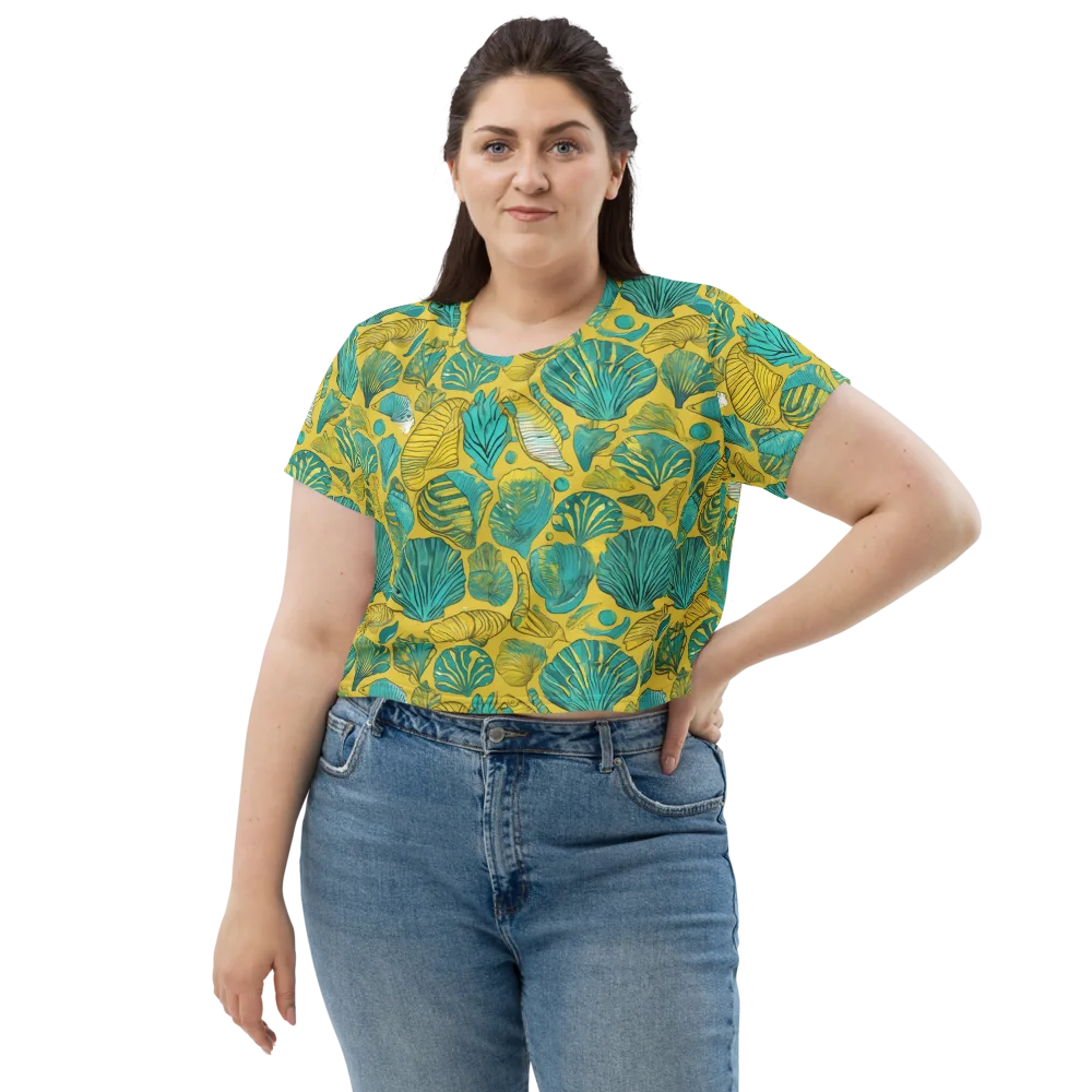 Tropical Tidal on Crop Tee — Front