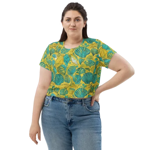 Tropical Tidal on a Crop Tee