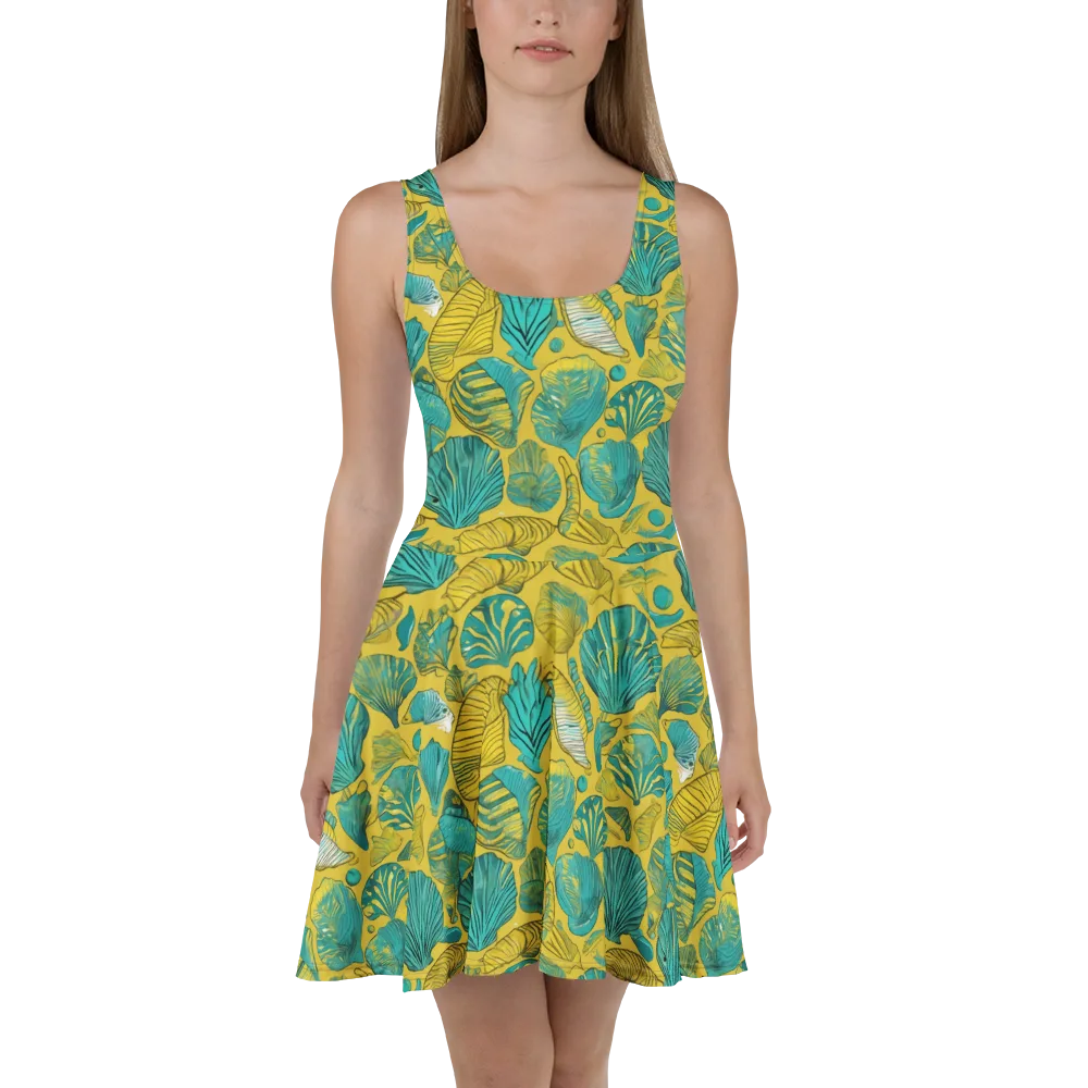 Tropical Tidal on Skater Dress — Front