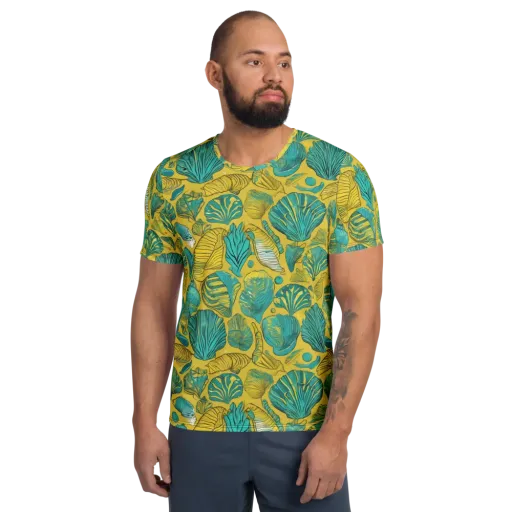 Tropical Tidal on a Men's Athletic T-Shirt