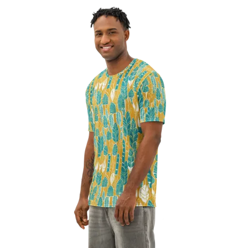 Marigold Canopy on a Men's Cotton Crew Neck T-Shirt