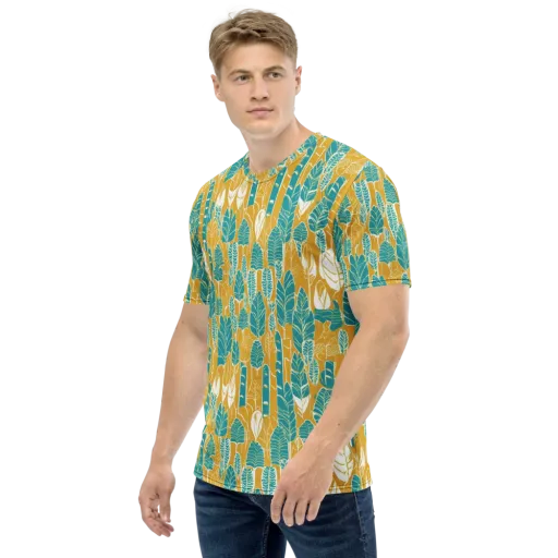 Marigold Canopy on a Men's Crew Neck T-Shirt