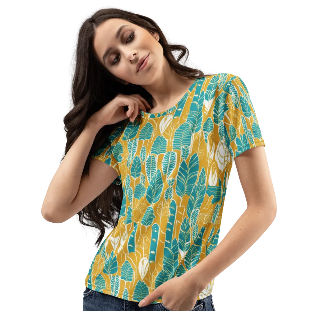 Marigold Canopy on Women's Crew Neck T-Shirt — Left Front
