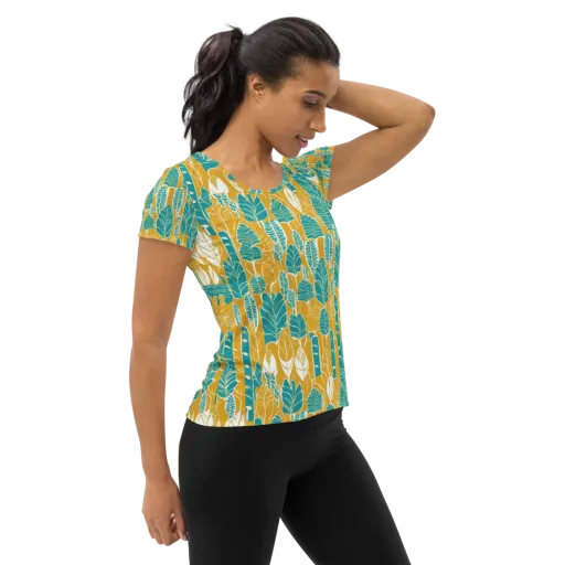Marigold Canopy on a Women's Athletic T-Shirt