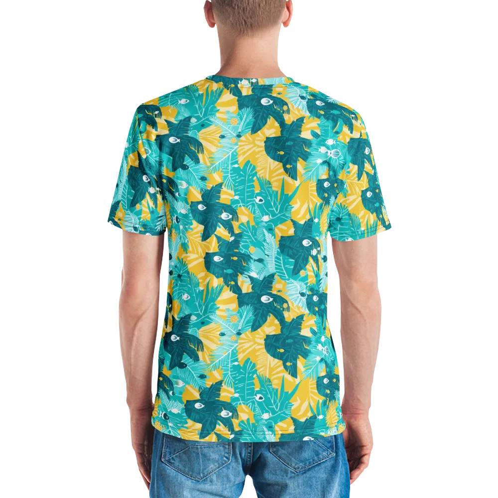 Coral Jungle on Men's Crew Neck T-Shirt — Back