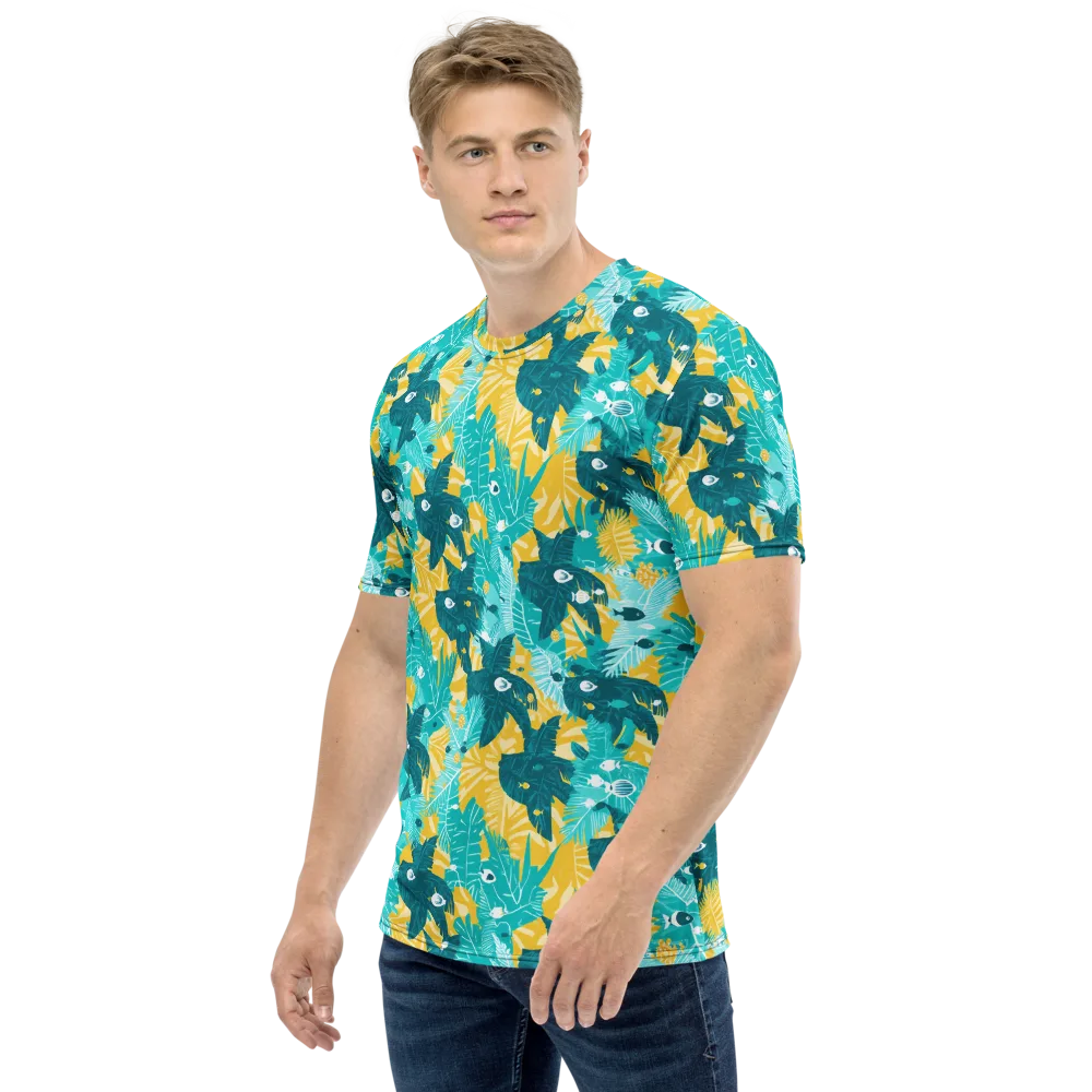 Coral Jungle on Men's Crew Neck T-Shirt — Left