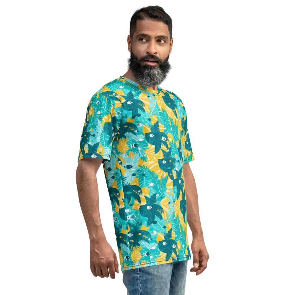Coral Jungle on Men's Crew Neck T-Shirt — Right