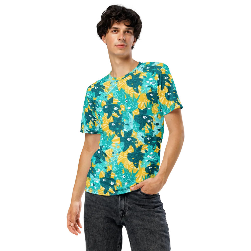 Coral Jungle on Men's Crew Neck T-Shirt — Front