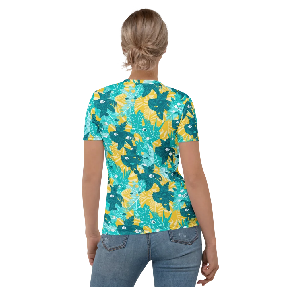 Coral Jungle on Women's Crew Neck T-Shirt — Back