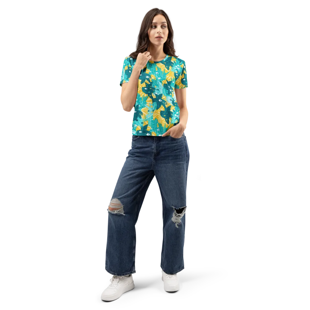Coral Jungle on Women's Crew Neck T-Shirt — Front