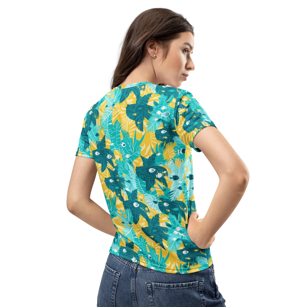 Coral Jungle on Women's Crew Neck T-Shirt — Back