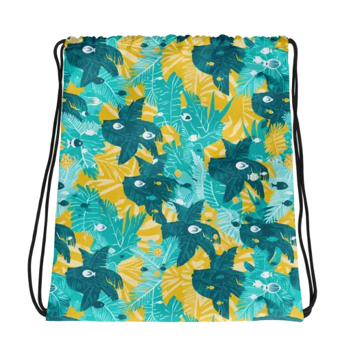 Coral Jungle on a Drawstring Bag