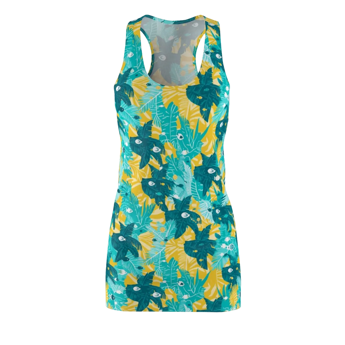 Coral Jungle on Racerback Dress — Front