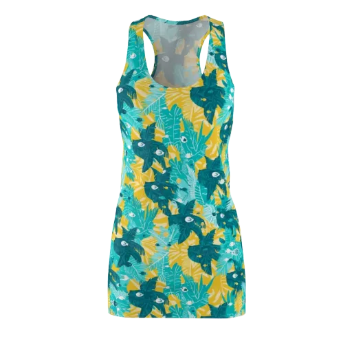 Coral Jungle on a Racerback Dress