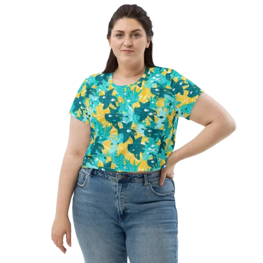 Coral Jungle on a Crop Tee