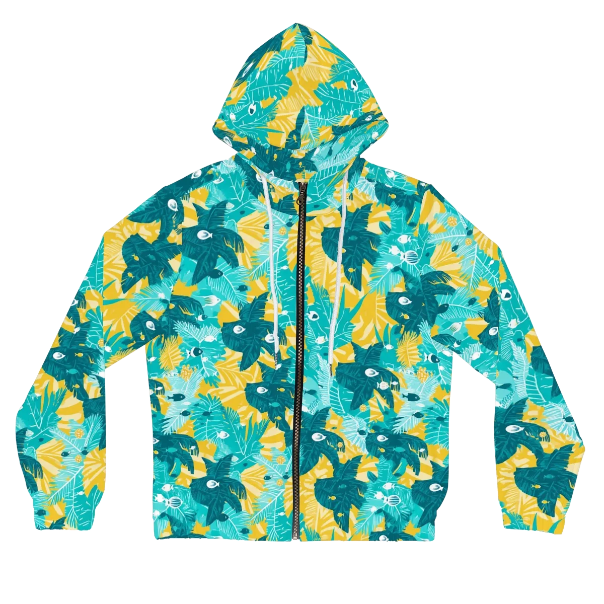 Coral Jungle on Women's Full-Zip Hoodie — Front