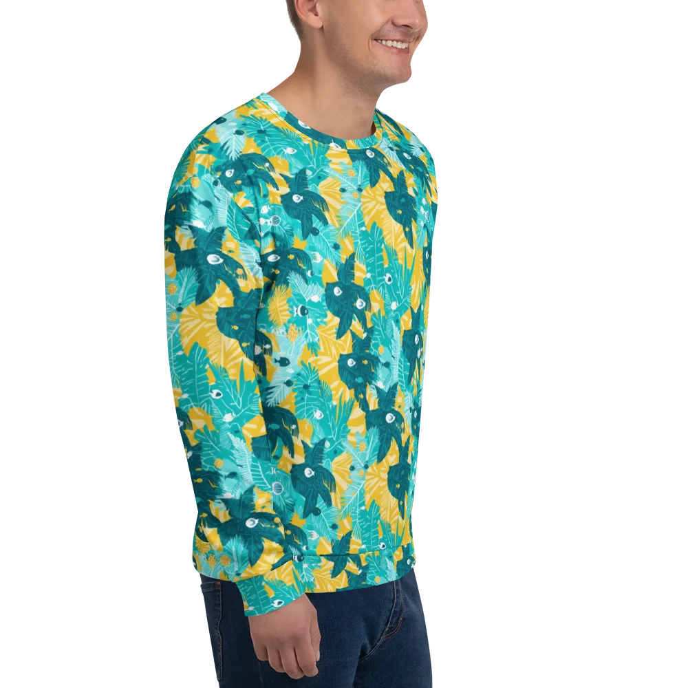 Coral Jungle on Sweatshirt — Right Front