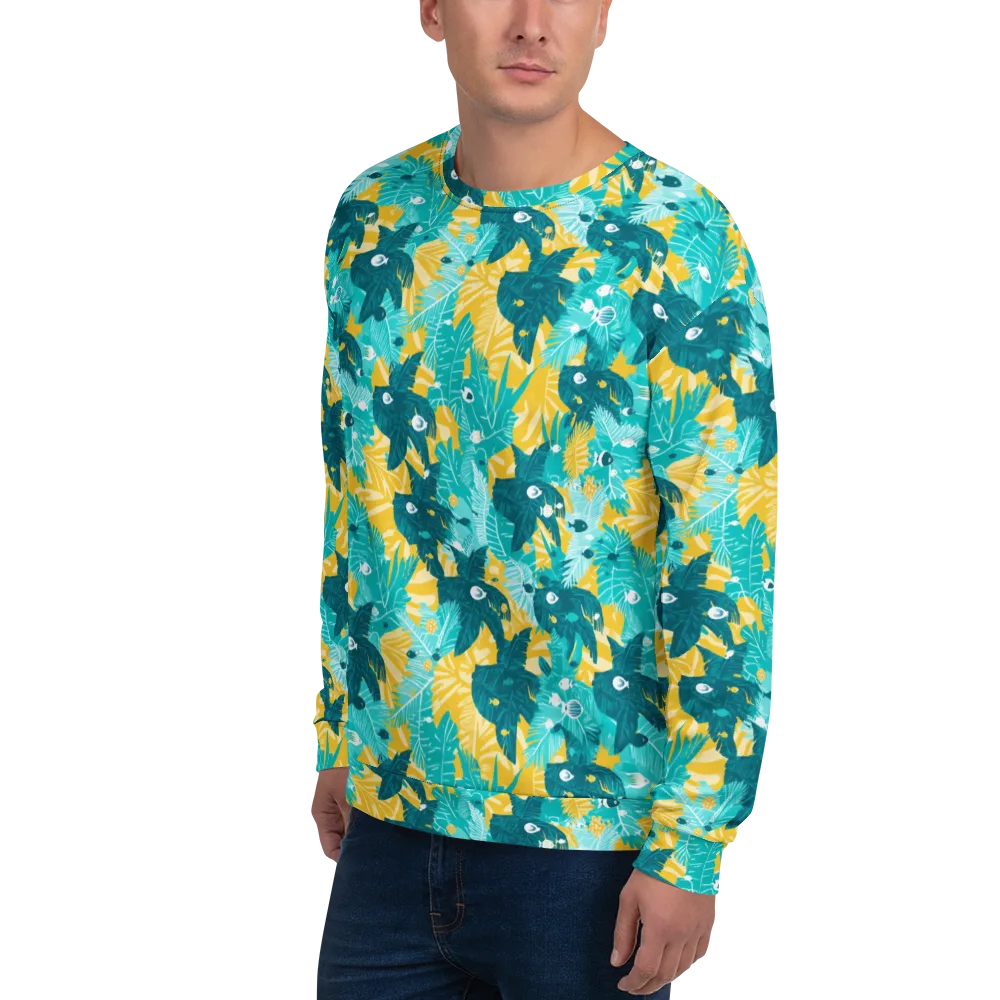 Coral Jungle on Sweatshirt — Left Front