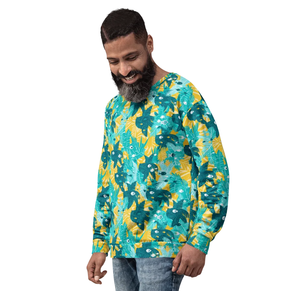 Coral Jungle on Sweatshirt — Left Front