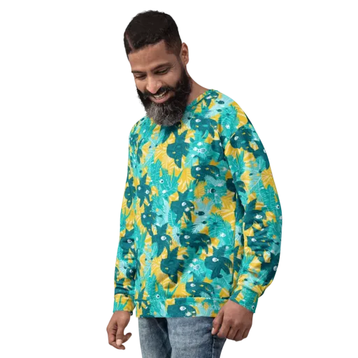 Coral Jungle on a Sweatshirt