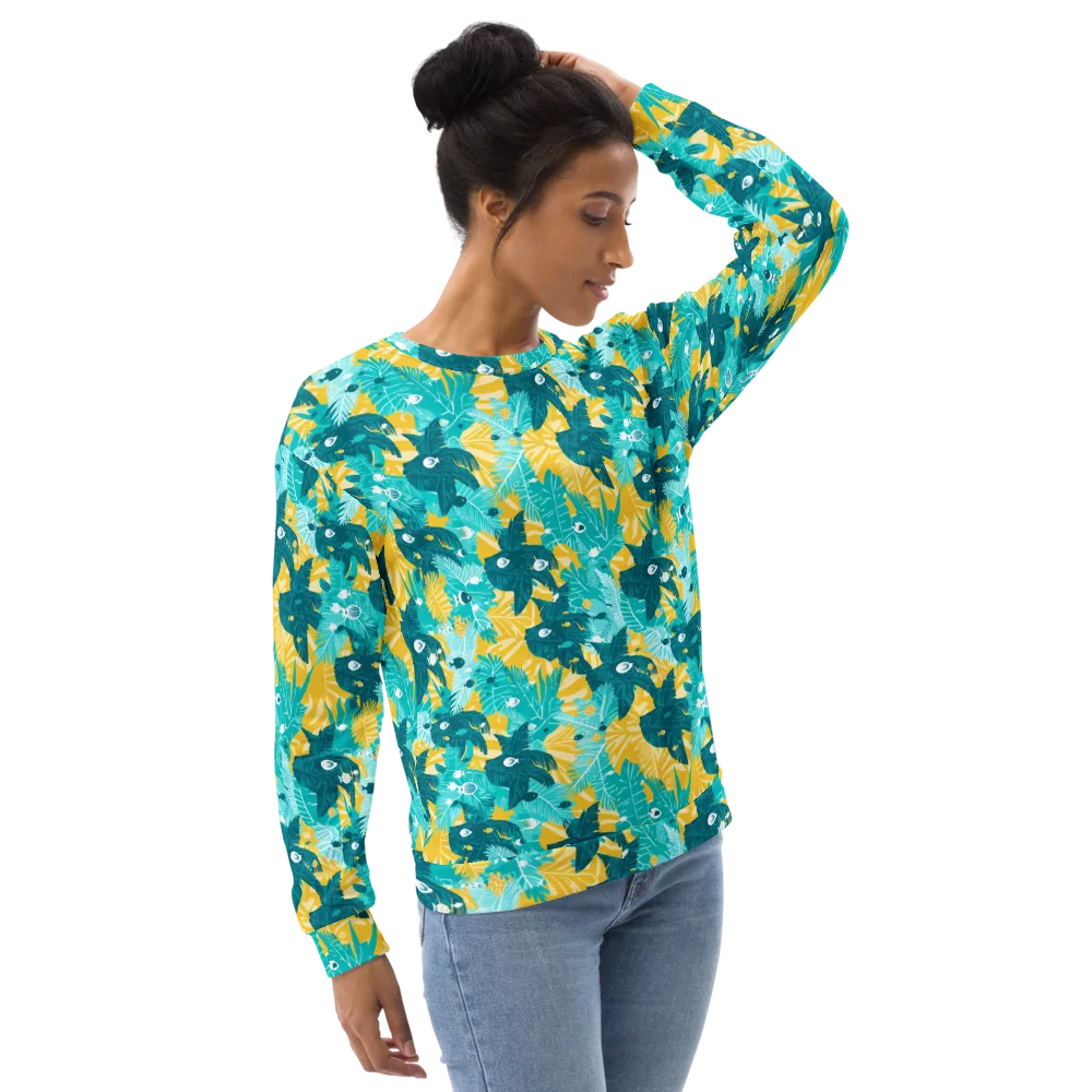 Coral Jungle on Sweatshirt — Right Front