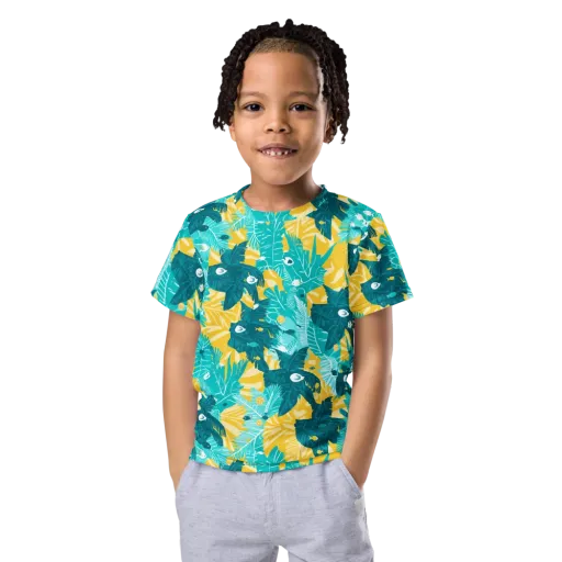 Coral Jungle on a Kids Crew Neck T-Shirt