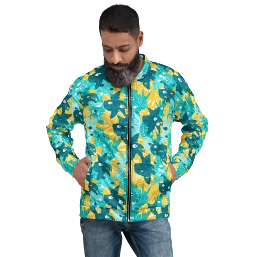 Coral Jungle on a Bomber Jacket