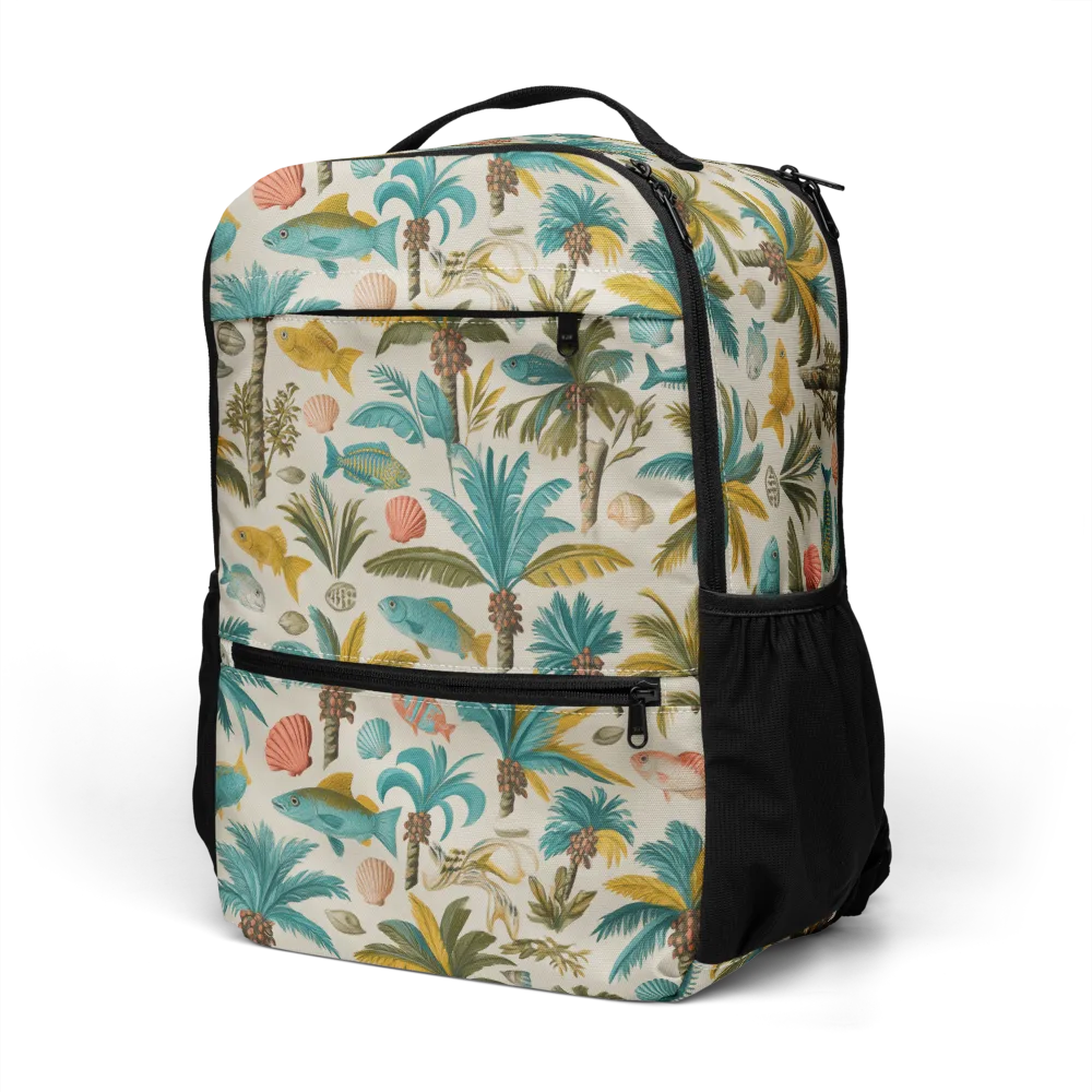 Tidepool Palms on Utility Backpack — Left Front
