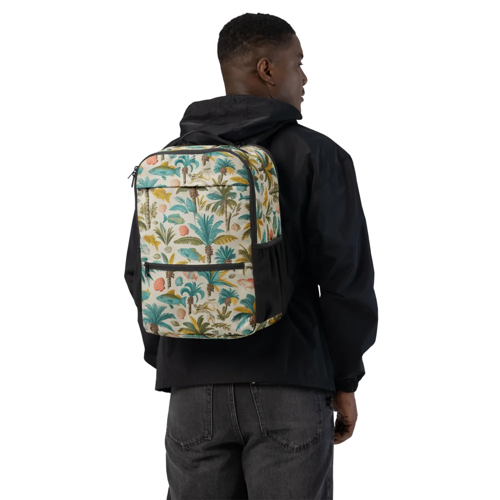 Tidepool Palms on Utility Backpack — Back