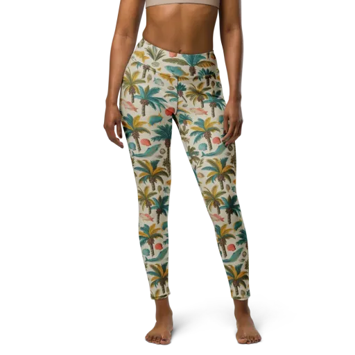 Tidepool Palms on a Yoga Leggings