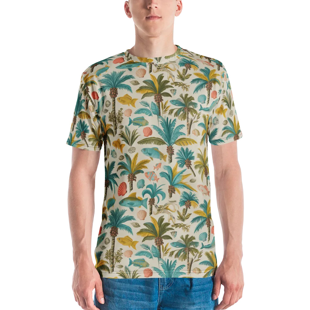 Tidepool Palms on Men's Crew Neck T-Shirt — Front