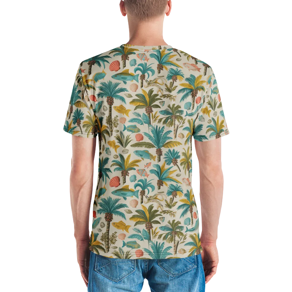 Tidepool Palms on Men's Crew Neck T-Shirt — Back