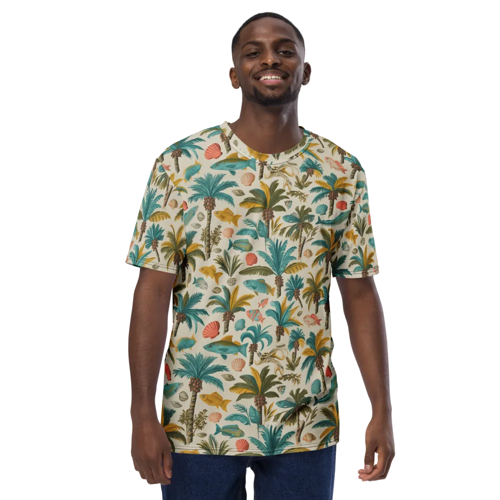 Tidepool Palms on Men's Crew Neck T-Shirt — Front