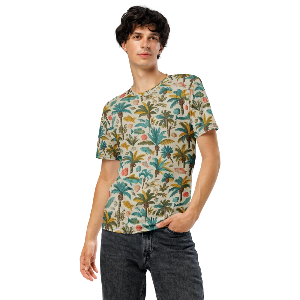 Tidepool Palms on Men's Crew Neck T-Shirt — Front