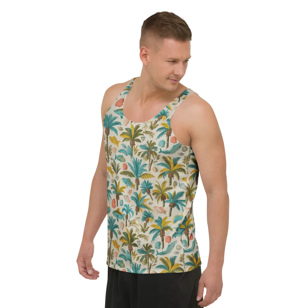 Tidepool Palms on Men's Tank Top — Left Front
