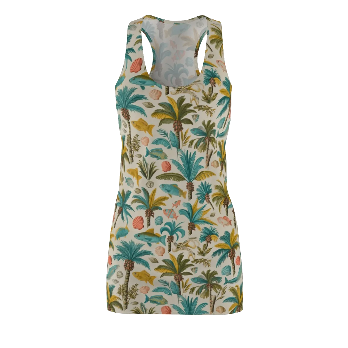 Tidepool Palms on Racerback Dress — Front